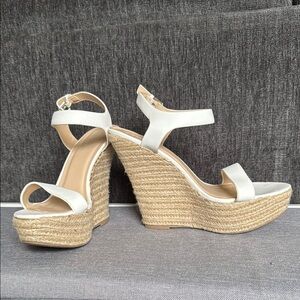 Elegant Cream Wedge Sandals